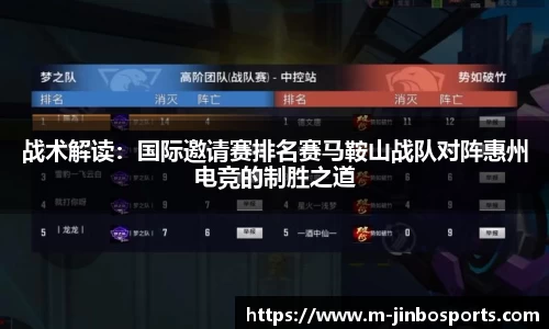战术解读：国际邀请赛排名赛马鞍山战队对阵惠州电竞的制胜之道
